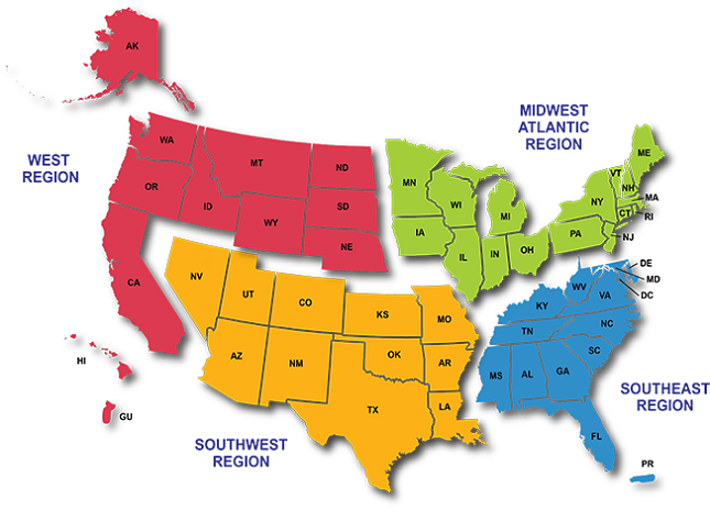 GREAT Region Map